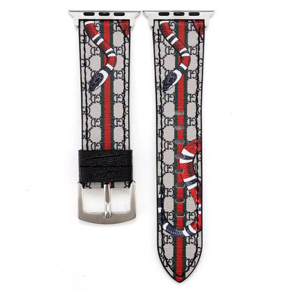 Trendy Snake Design Leather Watch Strap Band for Apple Watch