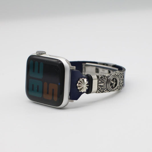 Embossed Retro Style Leather Watch Band Strap for Apple Watch