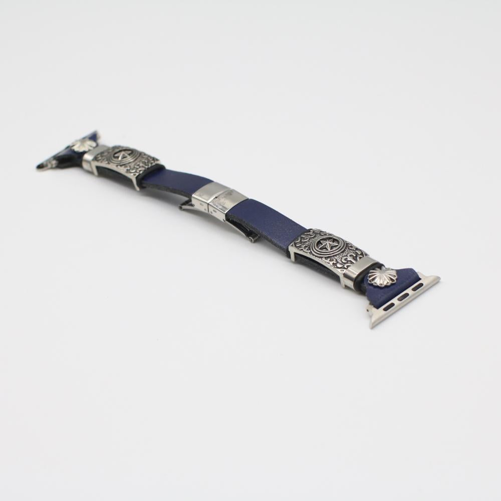Embossed Retro Style Leather Watch Band Strap for Apple Watch