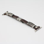 Embossed Retro Style Leather Watch Band Strap for Apple Watch