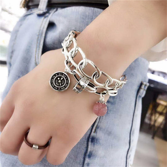 Retro Fashion Vintage Strawberry Crystal Bracelet