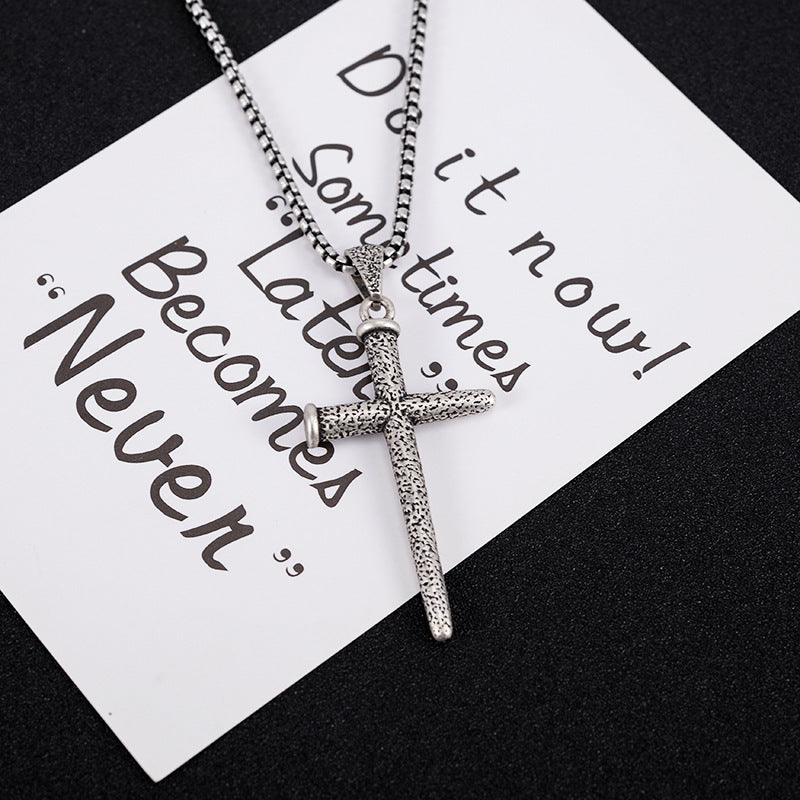 Rough Pattern Cross Vintage Fashion Necklace