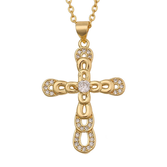Crucifix Cross Pendant Vintage Fashion Necklace