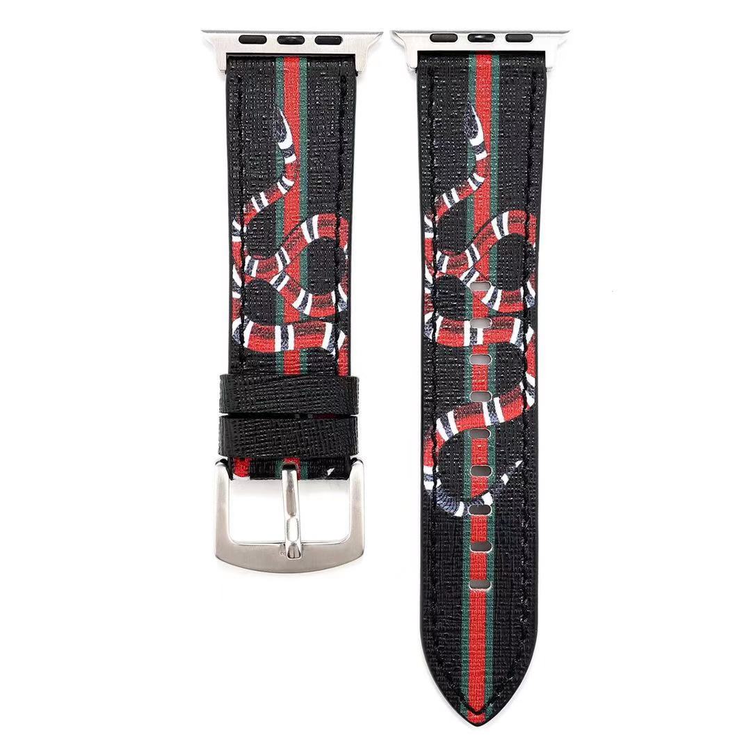 Trendy Snake Design Leather Watch Strap Band for Apple Watch