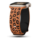 Engraved Silicone Strap for Apple Watch – Leopard Patterns