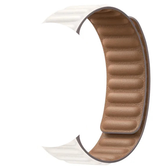 Leather Link Band with Magnetic Loop Strap For Apple Watch