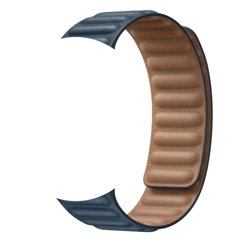 Leather Link Band with Magnetic Loop Strap For Apple Watch
