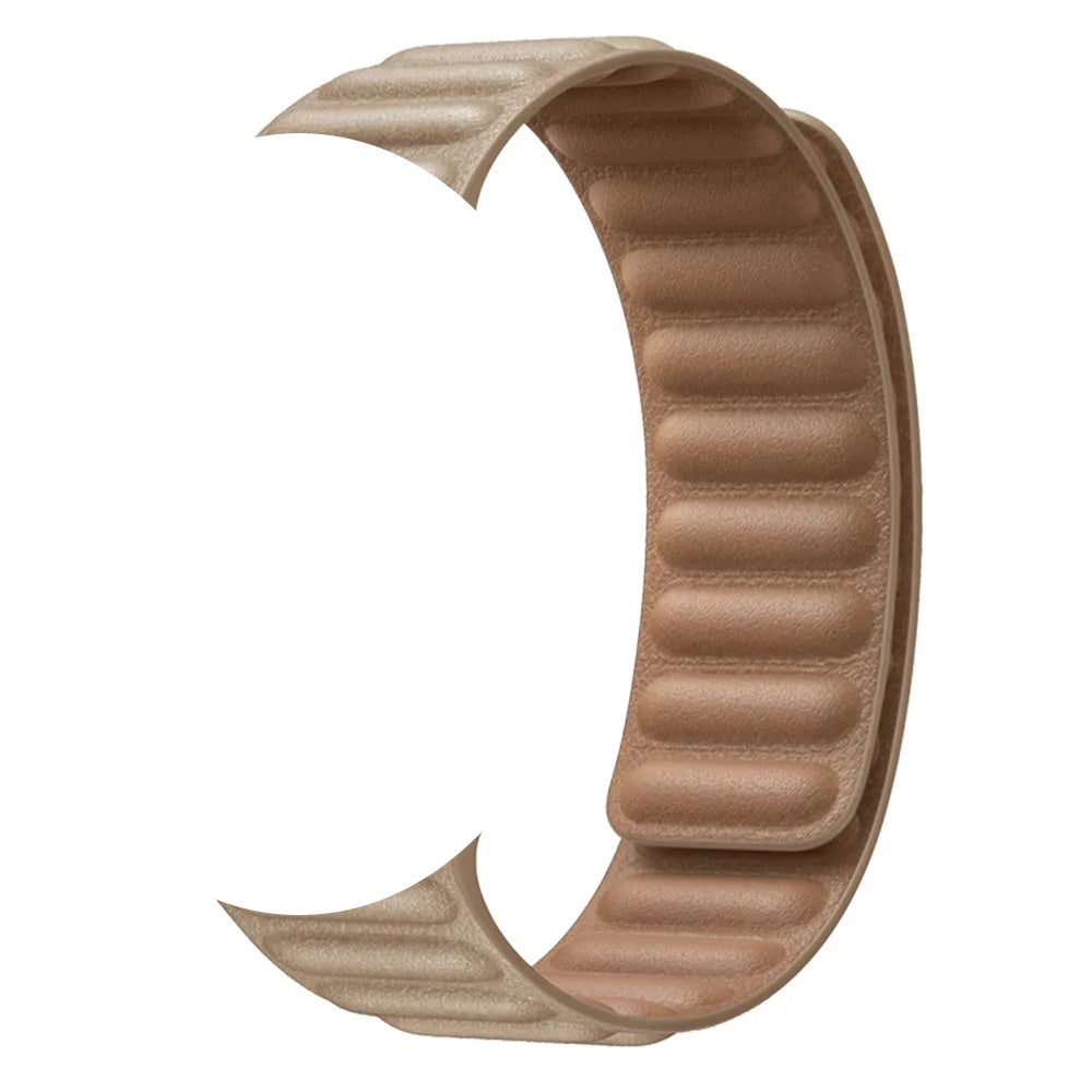 Leather Link Band with Magnetic Loop Strap For Apple Watch