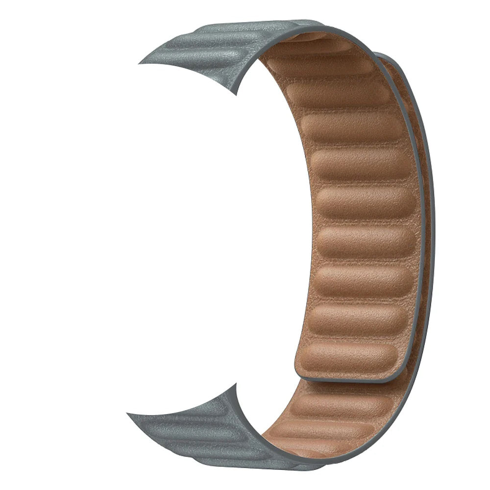 Leather Link Band with Magnetic Loop Strap For Apple Watch