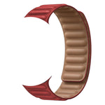 Leather Link Band with Magnetic Loop Strap For Apple Watch