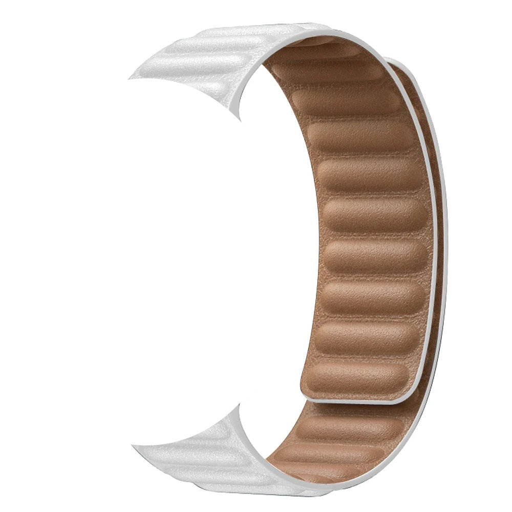 Leather Link Band with Magnetic Loop Strap For Apple Watch