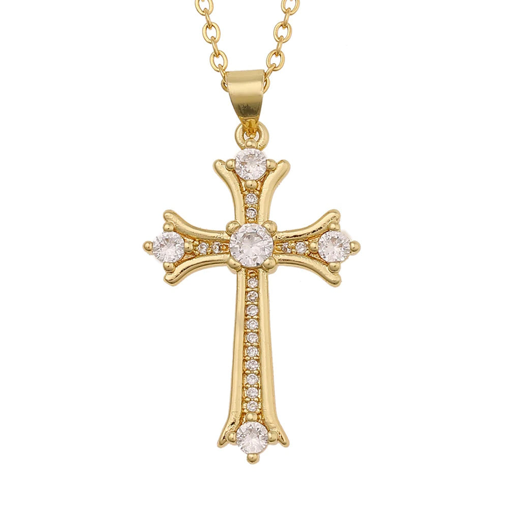 Crucifix Cross Pendant Vintage Fashion Necklace