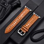 Elegant Crocodile Pattern Leather Watchband for Apple Watch