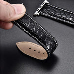 Elegant Crocodile Pattern Leather Watchband for Apple Watch