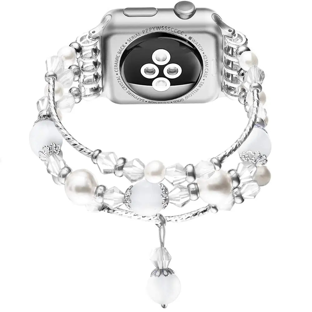 Beaded Pearl Link bracelet band strap For Apple watch