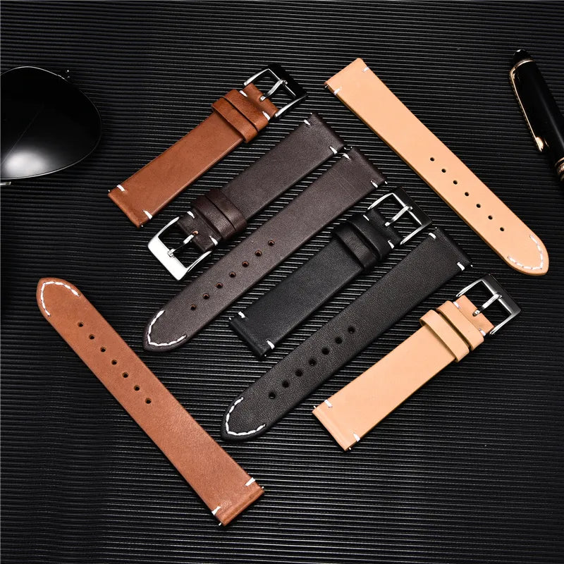 Sophisticated Quick-Release Leather Watch Straps