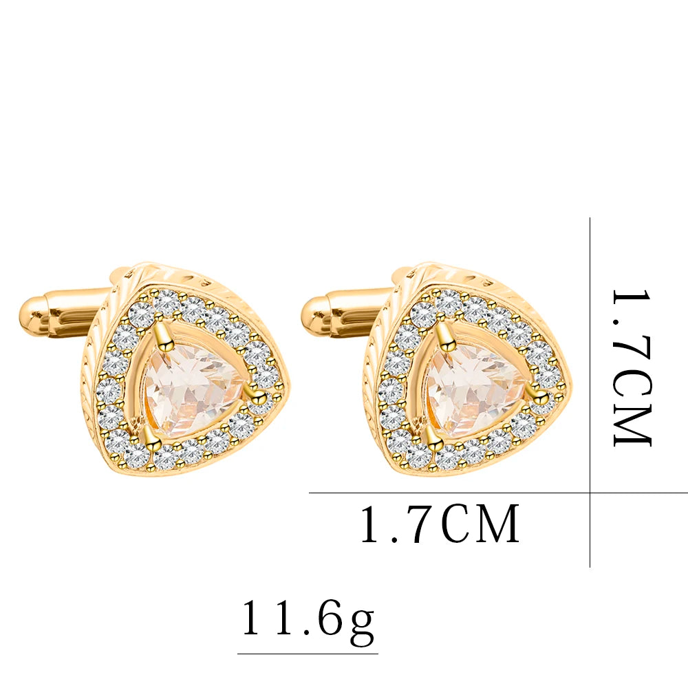 Luxury Zircon Crystal Cufflinks for Shirt