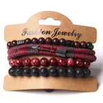 Vintage Multilayer Natural Stone Lava Beaded Bracelet