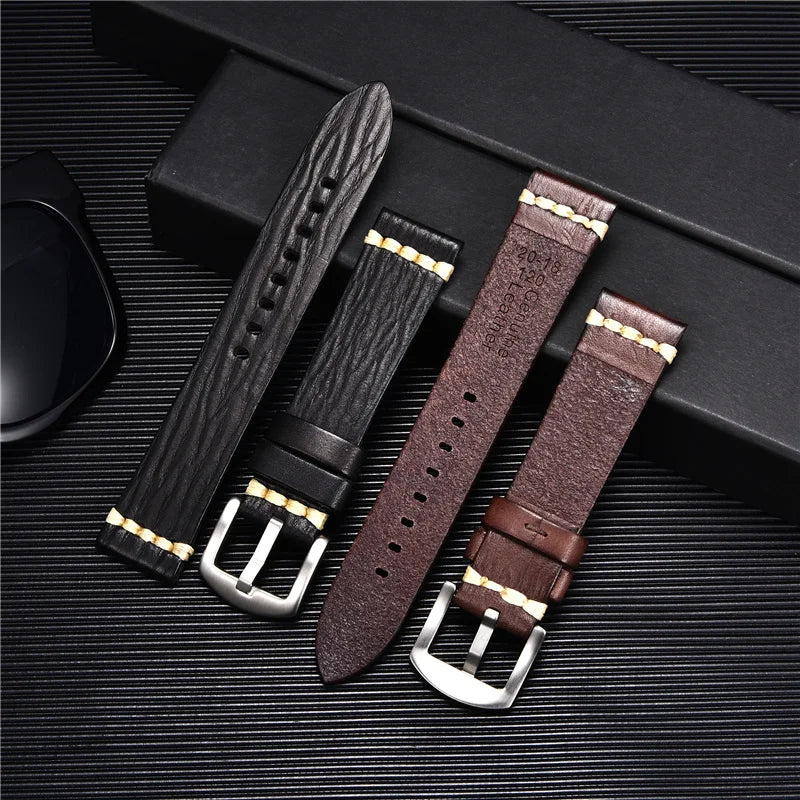 Retro Genuine Leather Watch Strap