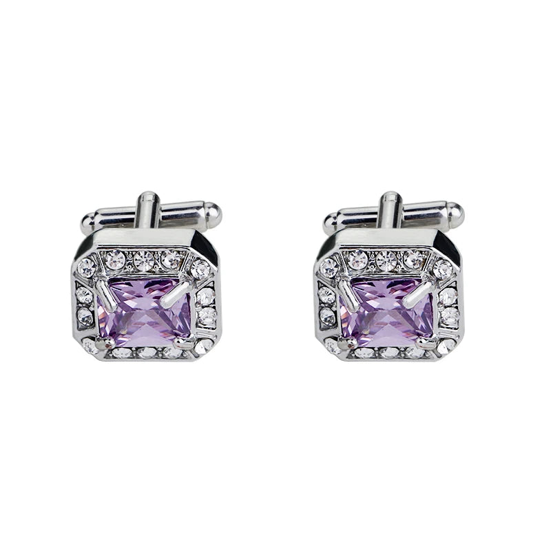 Luxury Zircon Crystal Cufflinks for Shirt