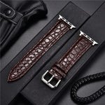 Elegant Crocodile Pattern Leather Watchband for Apple Watch