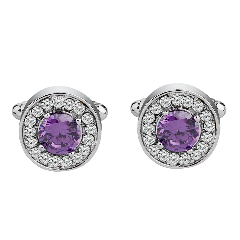 Luxury Zircon Crystal Cufflinks for Shirt
