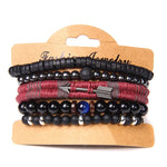 Vintage Multilayer Natural Stone Lava Beaded Bracelet