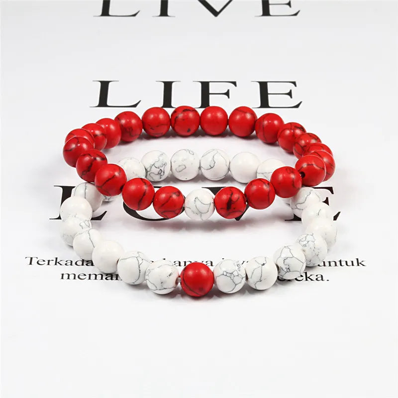 Natural Lava Stone Beaded Bracelet Set