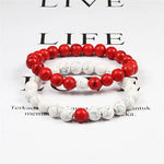 Natural Lava Stone Beaded Bracelet Set