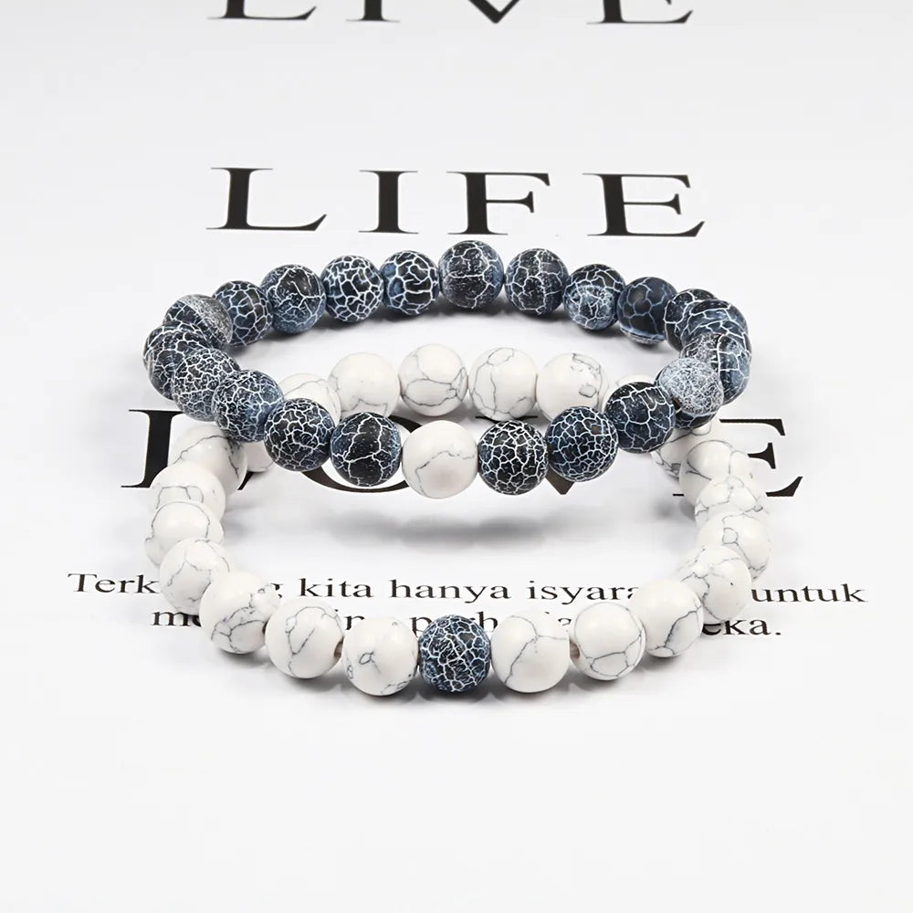 Natural Lava Stone Beaded Bracelet Set
