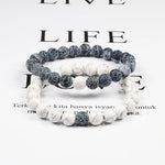 Natural Lava Stone Beaded Bracelet Set