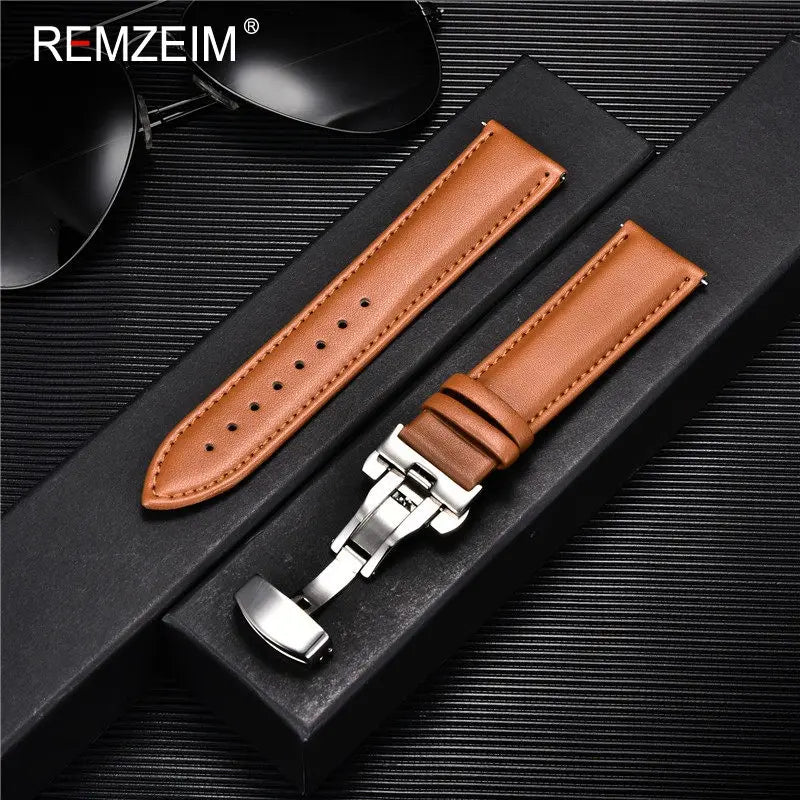 Elegant Business Faux Leather Watch Strap