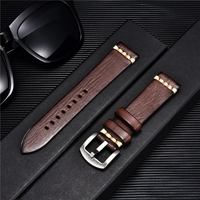 Retro Genuine Leather Watch Strap