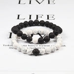 Natural Lava Stone Beaded Bracelet Set