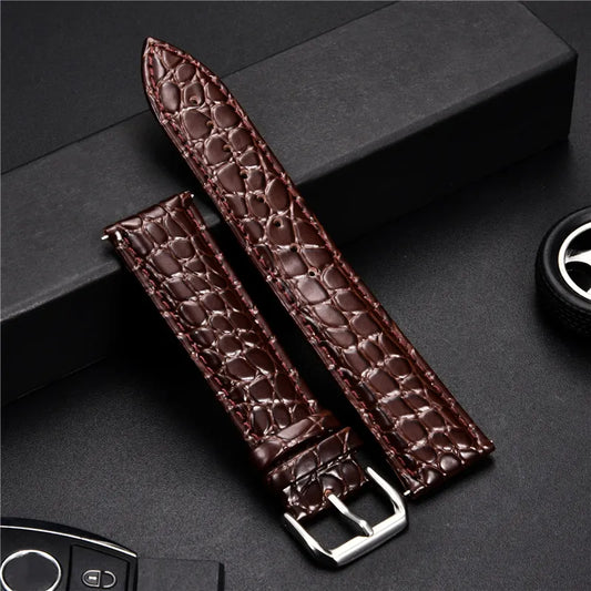 Elegant Crocodile Leather Wrist Watch Strap