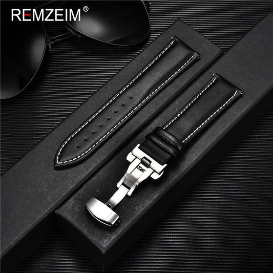 Elegant Business Faux Leather Watch Strap