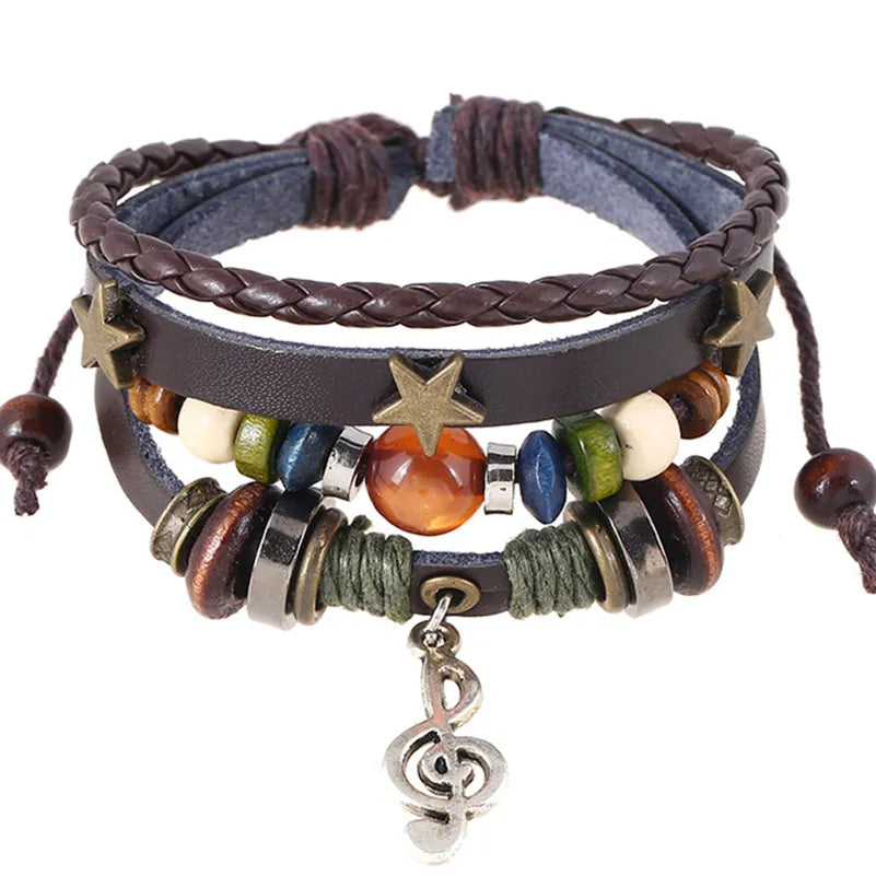 Handmade Boho Gypsy Hippie Leather Bracelet