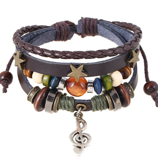 Handmade Boho Gypsy Hippie Leather Bracelet