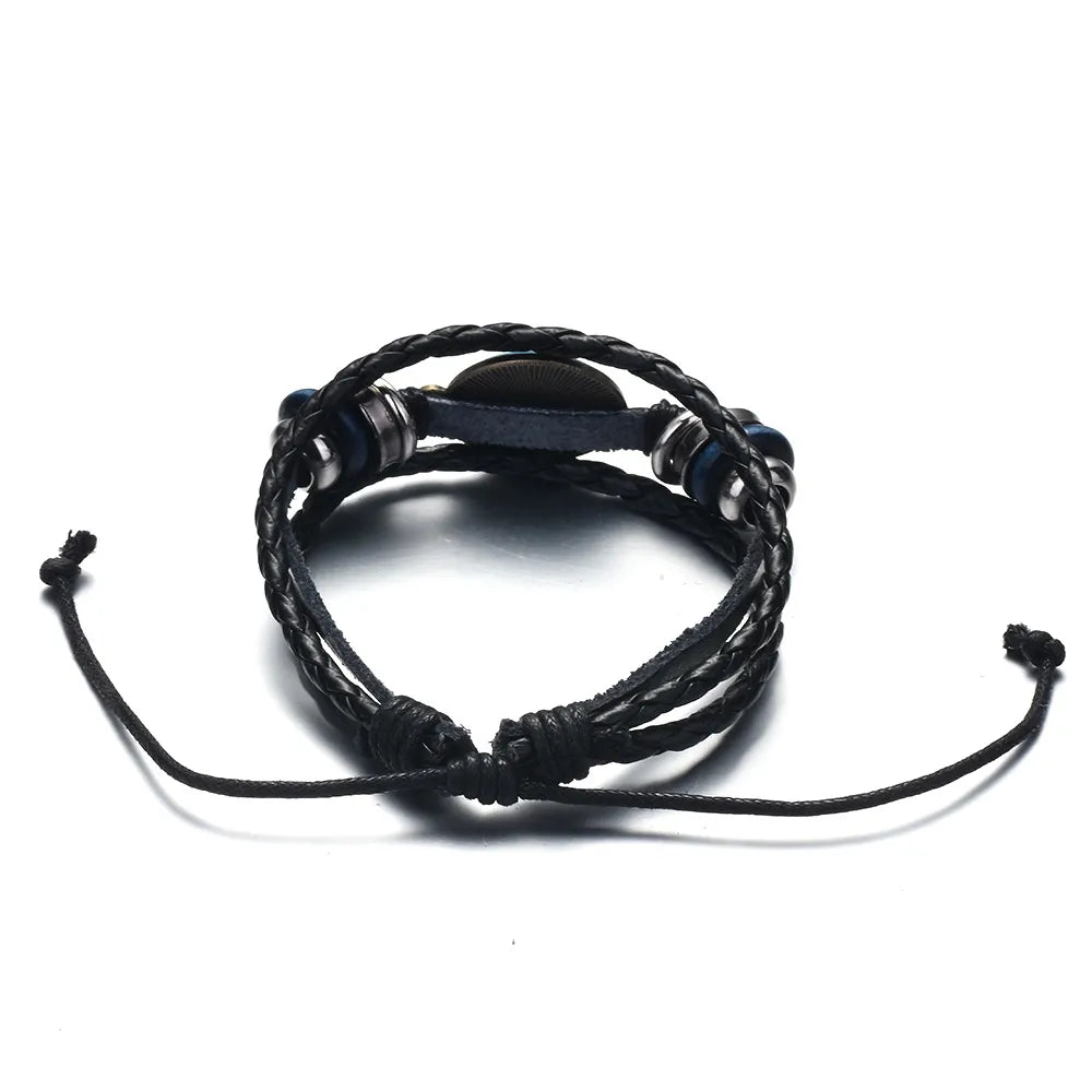 Old Video Game Controller Men Leather Bracelet