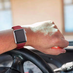 Leather Link Band with Magnetic Loop Strap For Apple Watch