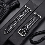 Elegant Crocodile Pattern Leather Watchband for Apple Watch