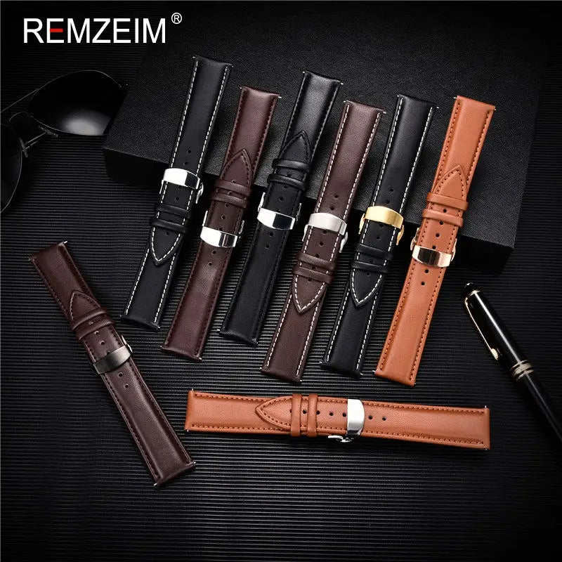 Elegant Business Faux Leather Watch Strap