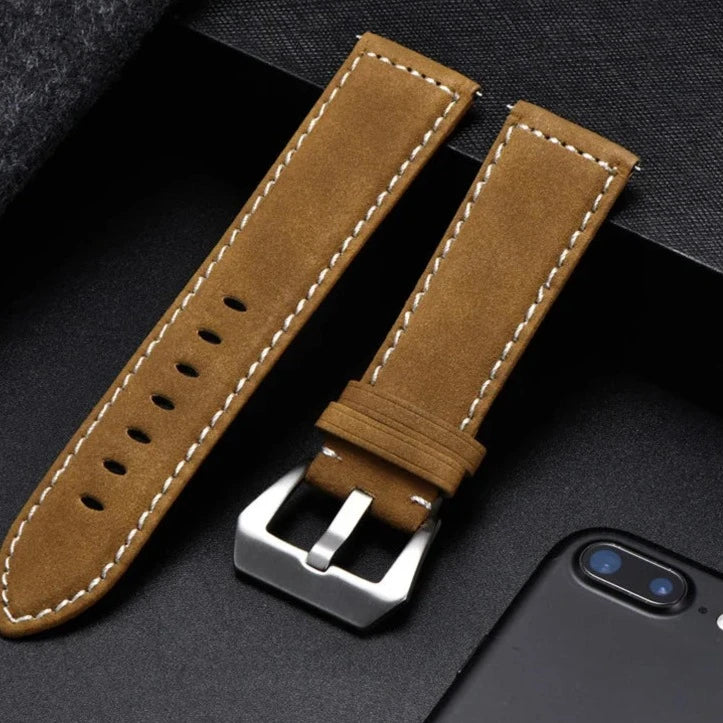 Vintage Matte Genuine Leather Watch Strap