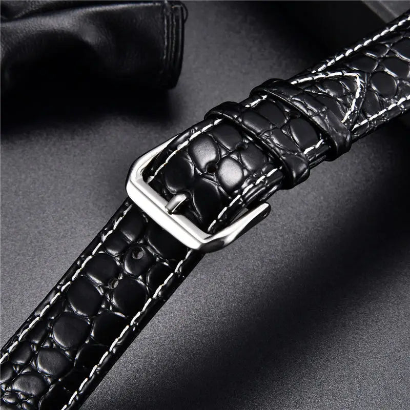 Elegant Crocodile Pattern Leather Watchband for Apple Watch