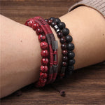 Vintage Multilayer Natural Stone Lava Beaded Bracelet