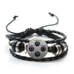 Old Video Game Controller Men Leather Bracelet
