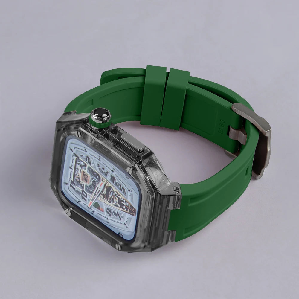 Luxury Transparent Case and Rubber Band Modification Kit for Apple Watch