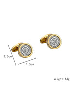 Laser-engraved sundials round cufflinks