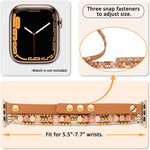 Elastic Beaded Bracelet Leather Strap For Apple Watch