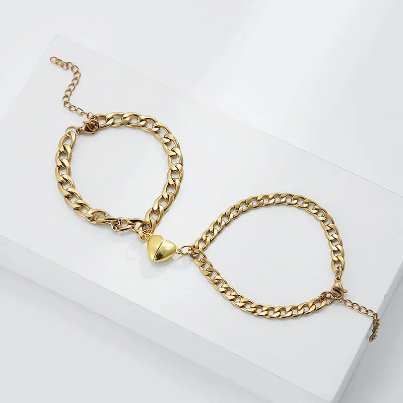 Heart Attraction Magnetic Couple Bracelets Set